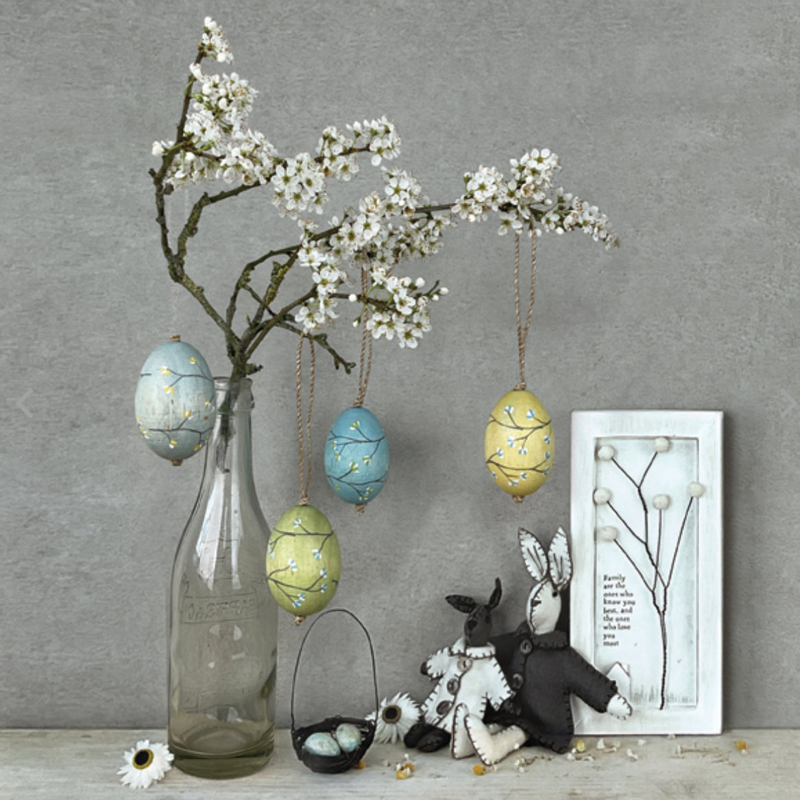 Hanging Wooden Eggs hand painted