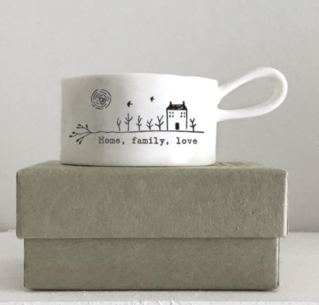 Handled tea light holder- Home, family, love