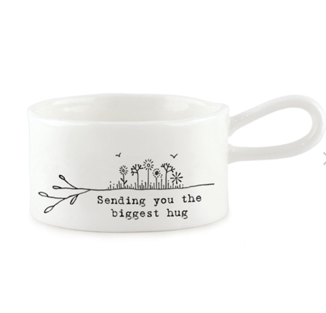 Handled tea light holder- Sending you the biggest hug