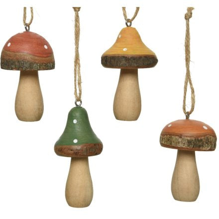 Hanging Wooden Mushrooms