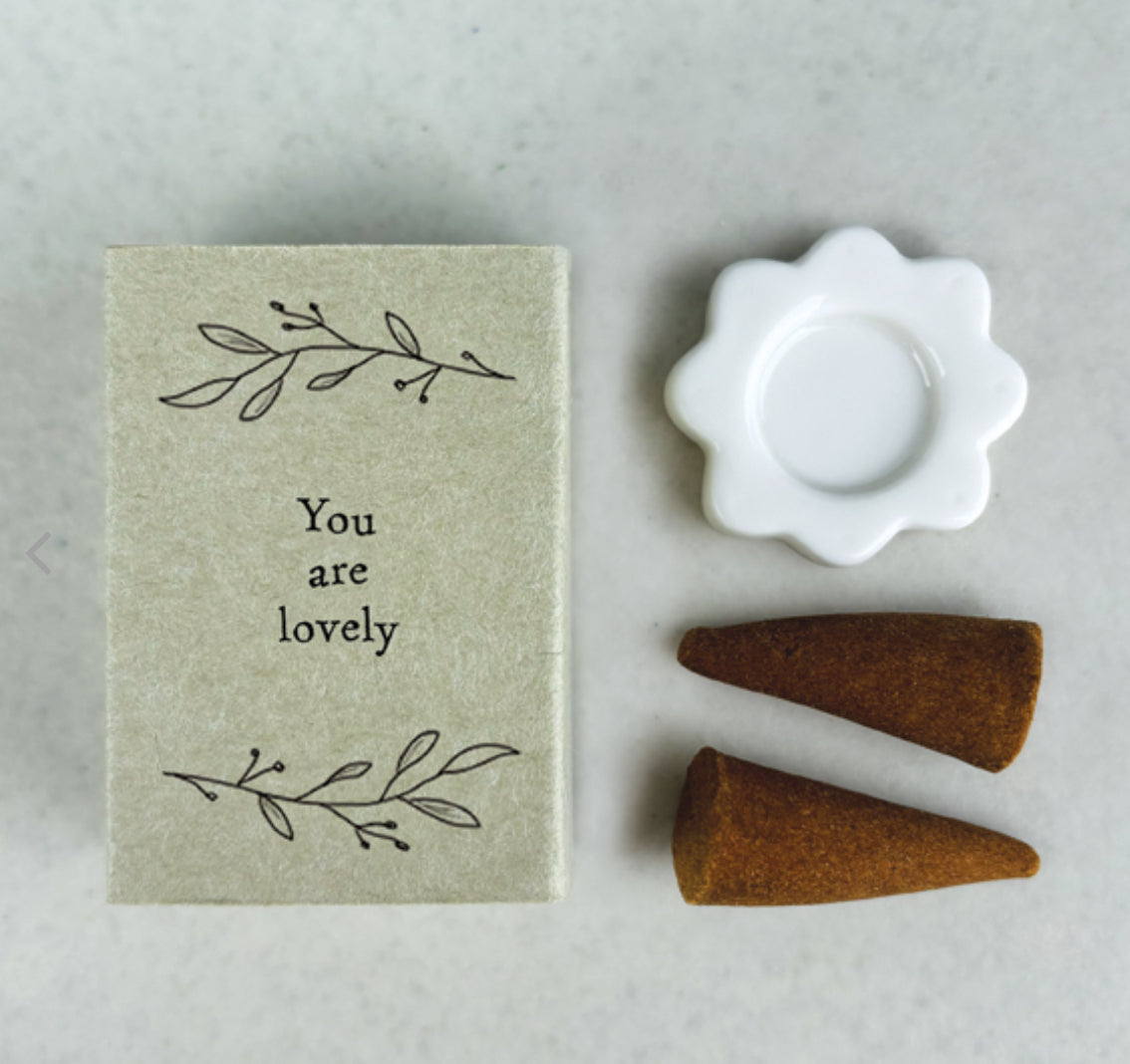 East of India Matchbox Incense Cone Set - You are Lovely