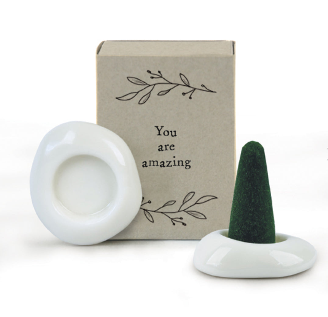 East of India Matchbox Incense Cone Set - You are Amazing