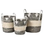 Large seagrass basket grey / white