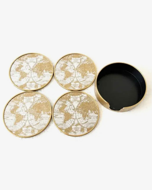Set of 4 World Map Coasters