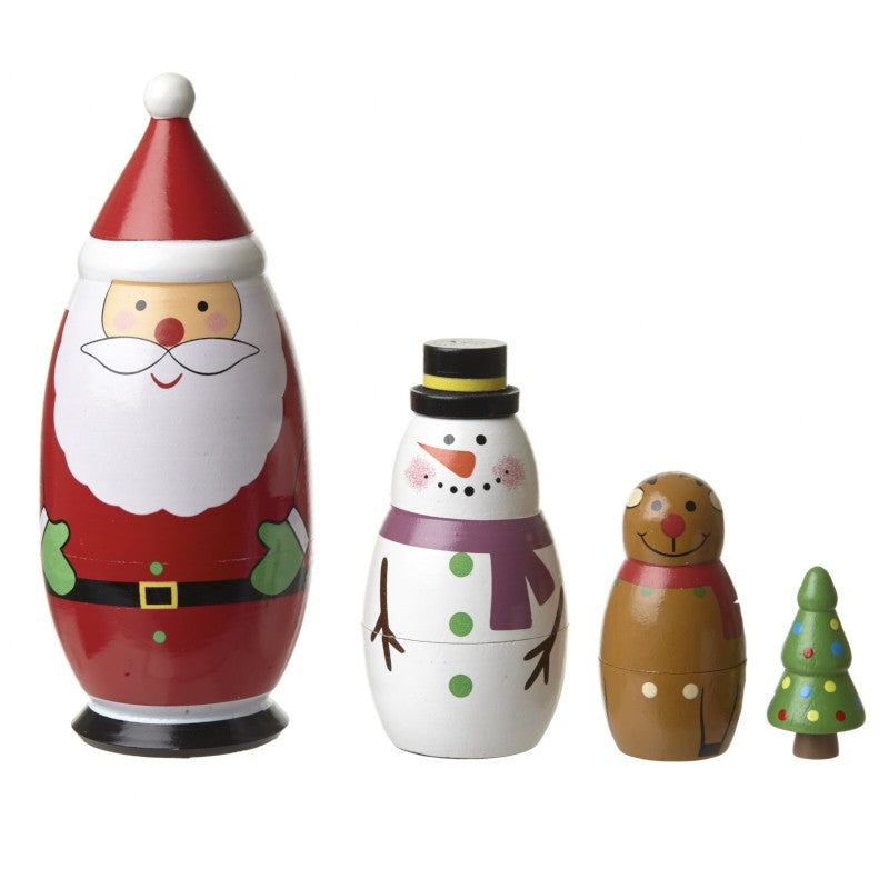 Wooden Nesting Russian doll Xmas Set