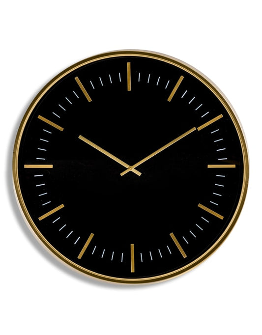 Large Black & Gold Classic Wall Clock