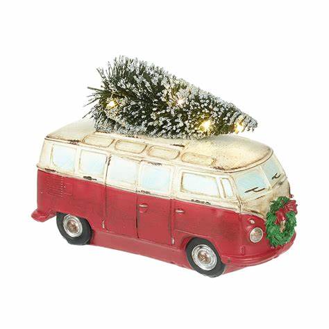 Festive Campervan with Light Up Tree