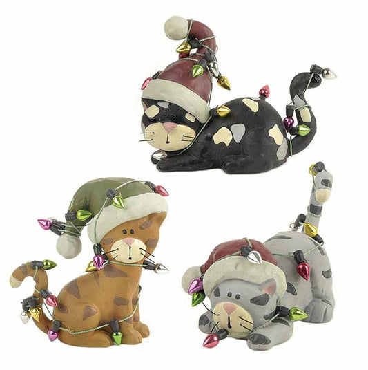 Christmas Cats in lights ornament