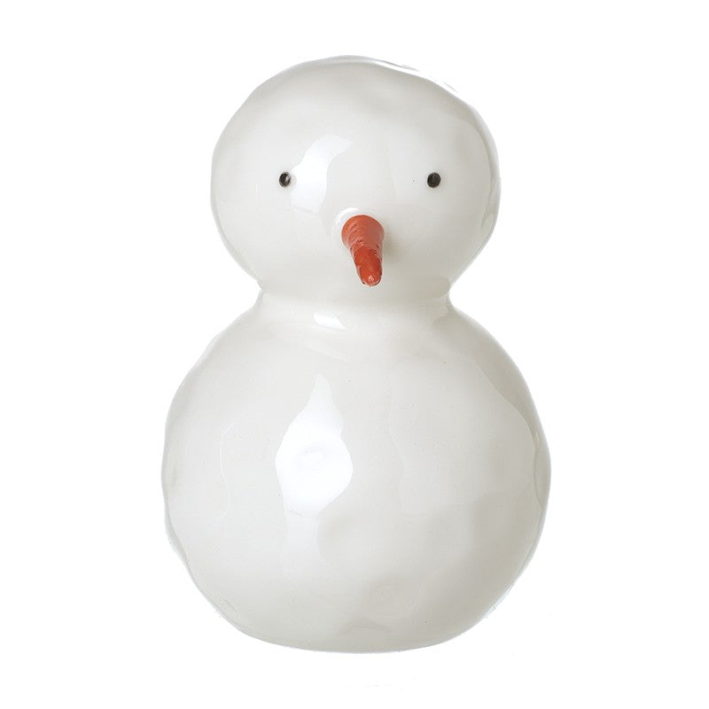 White Ceramic Snowman Ornament