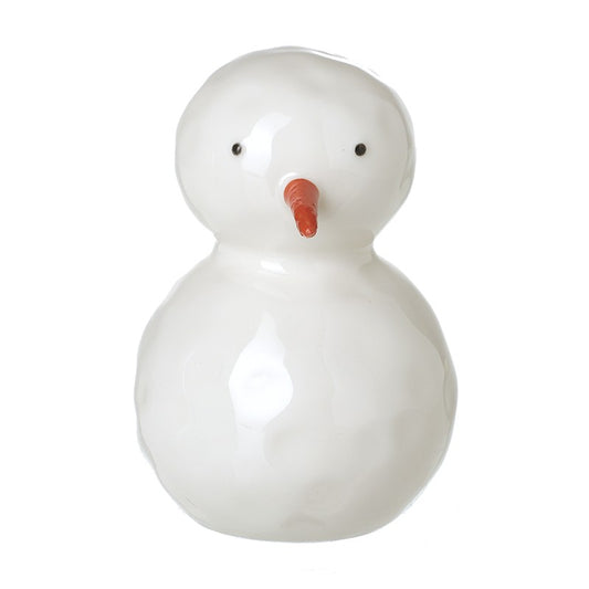 White Ceramic Snowman Ornament