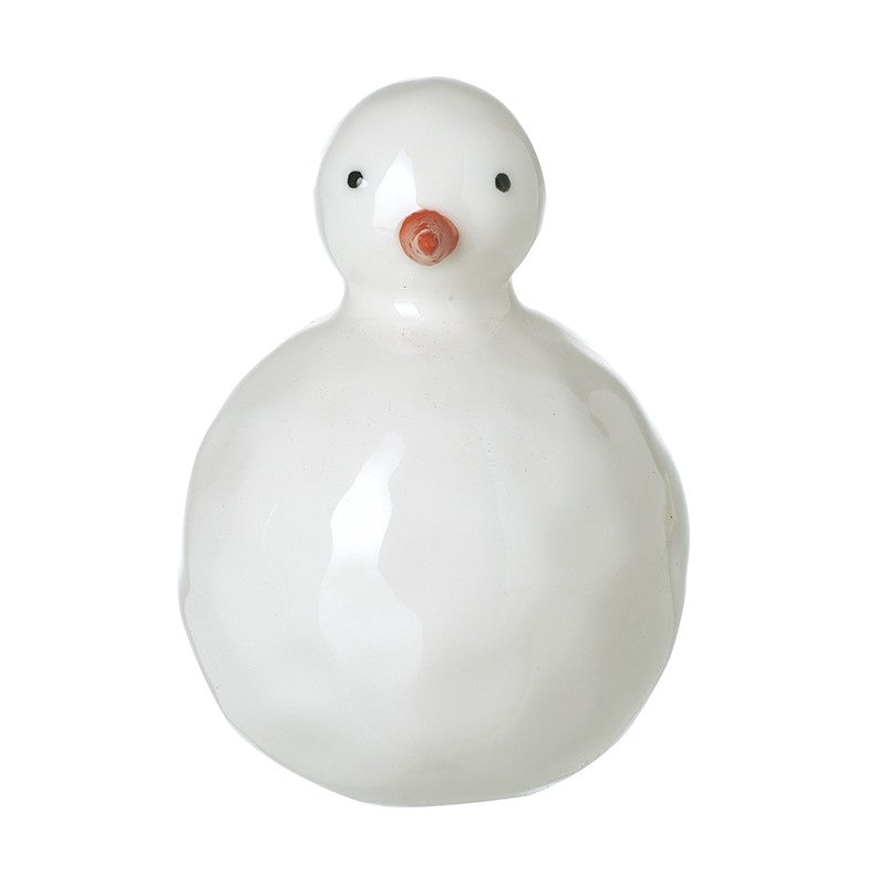 White Ceramic Snowman Ornament