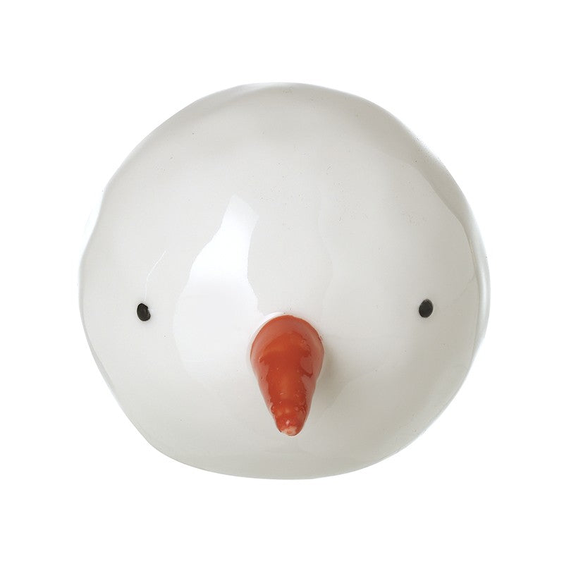 White Ceramic Snowman head Ornament