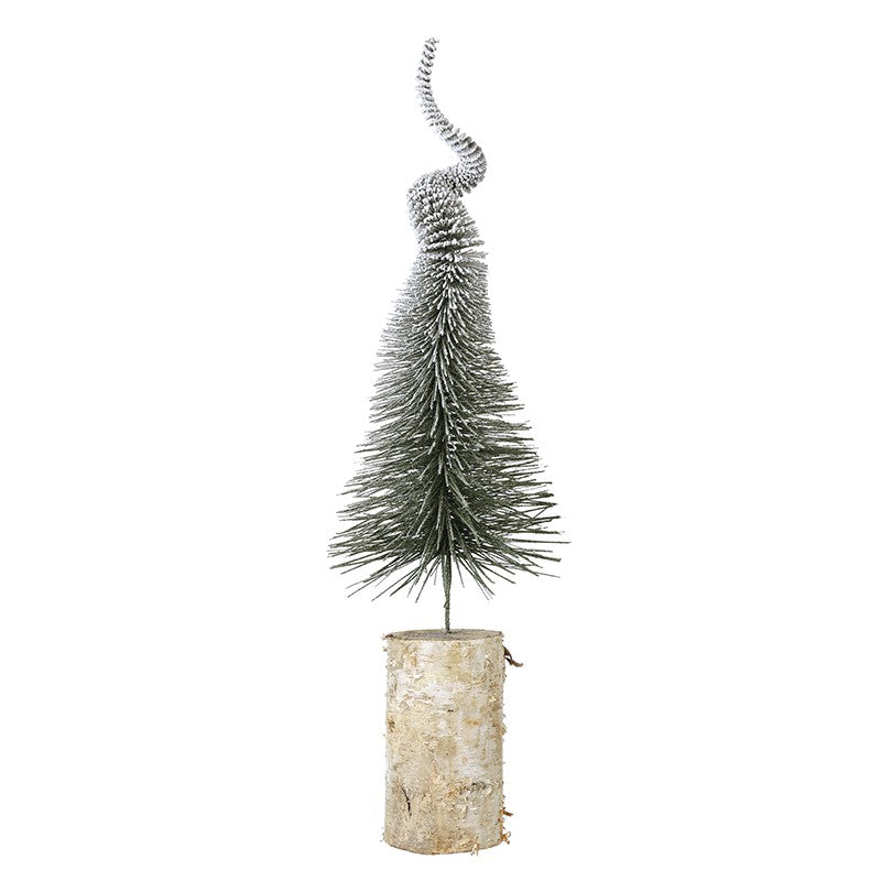 Tall Brush Tree With Wooden Base