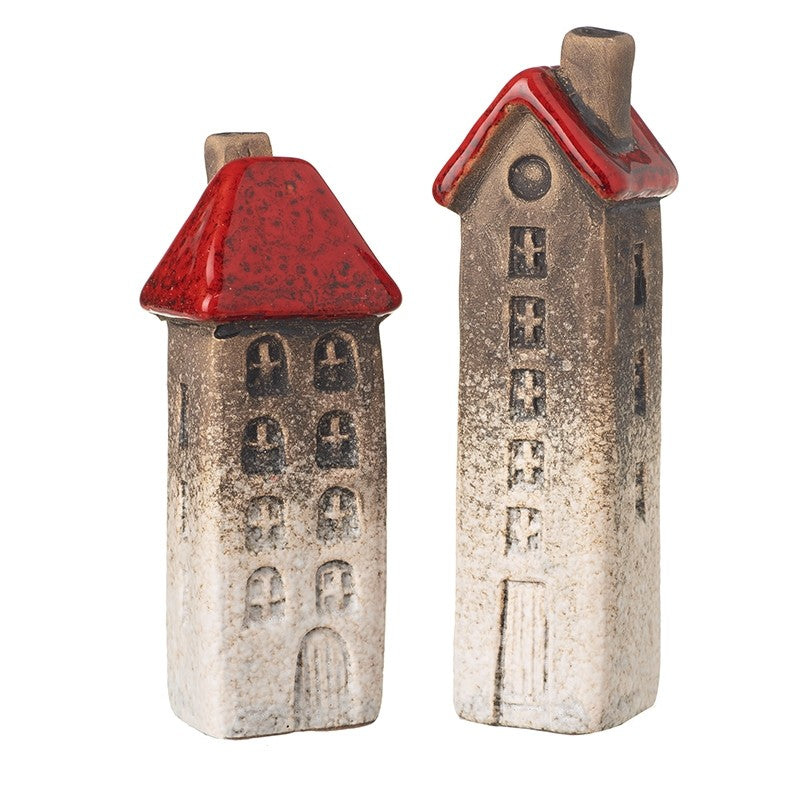 Red Roof House Ornament Square