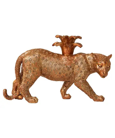 Prowling Leopard Candle Holder