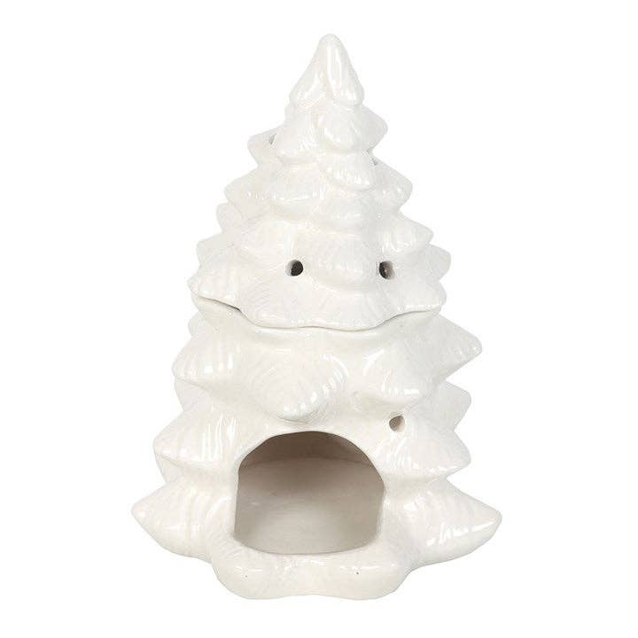 White Winter Fir Tree Oil Burner and Wax Warmer
