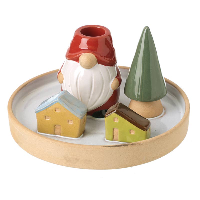 GONK AND TREE CERAMIC T LIGHT HOLDER