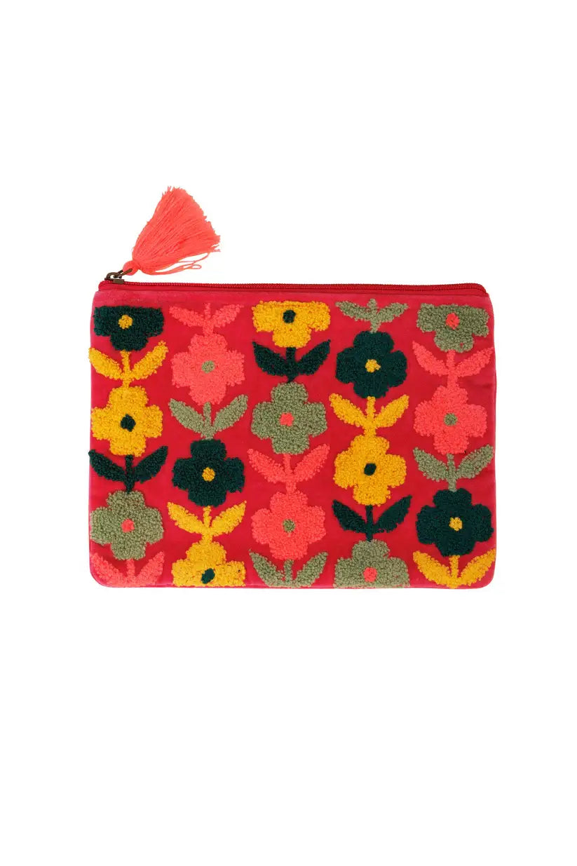 Rambling Flower Pouch - Pink