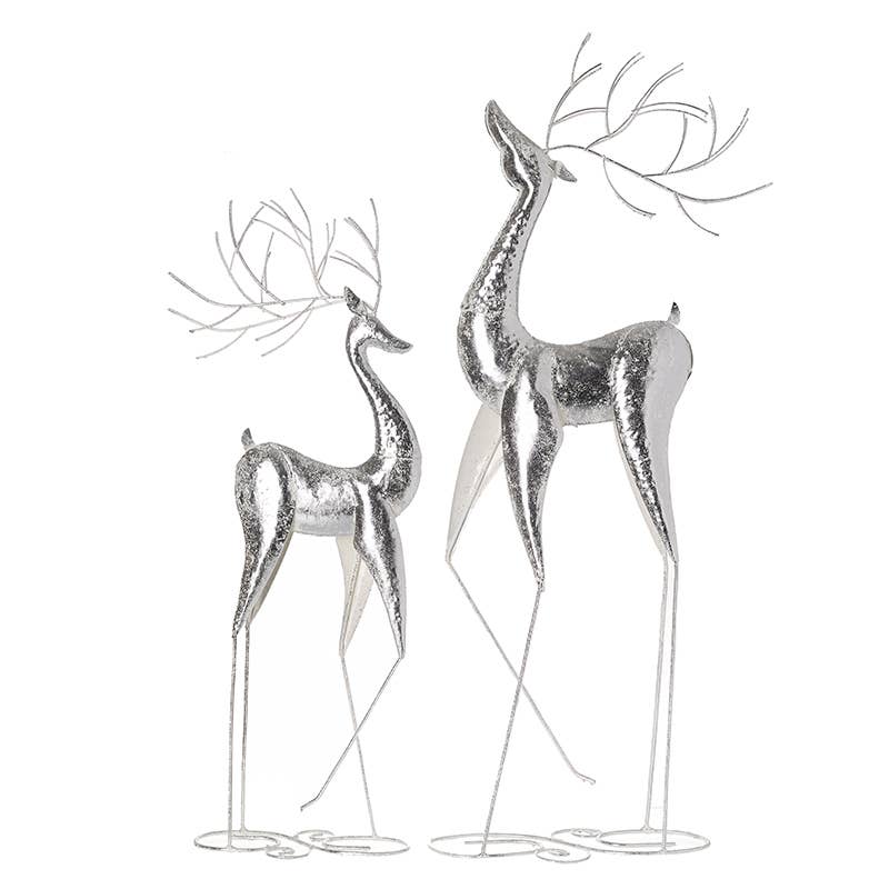 Christmas  -SILVER STANDING REINDEER SET (gzT)