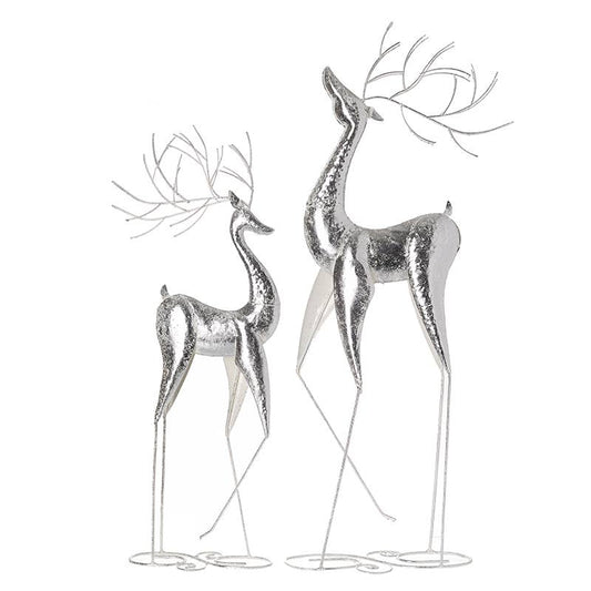 Christmas  -SILVER STANDING REINDEER SET