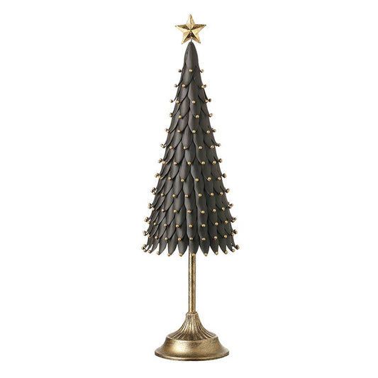 BLACK LEAF TREE WITH GOLD STAR & BALLS