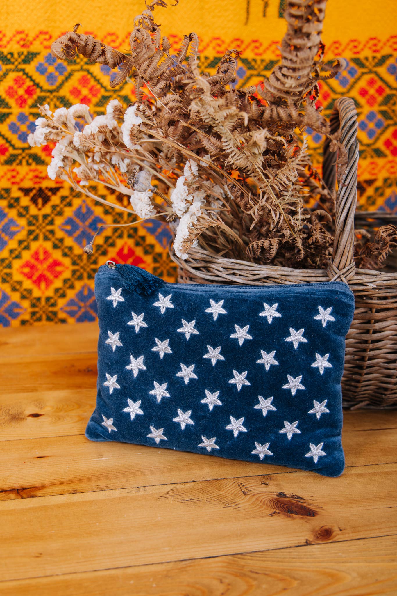 Velvet Star Pouch Navy/Silver