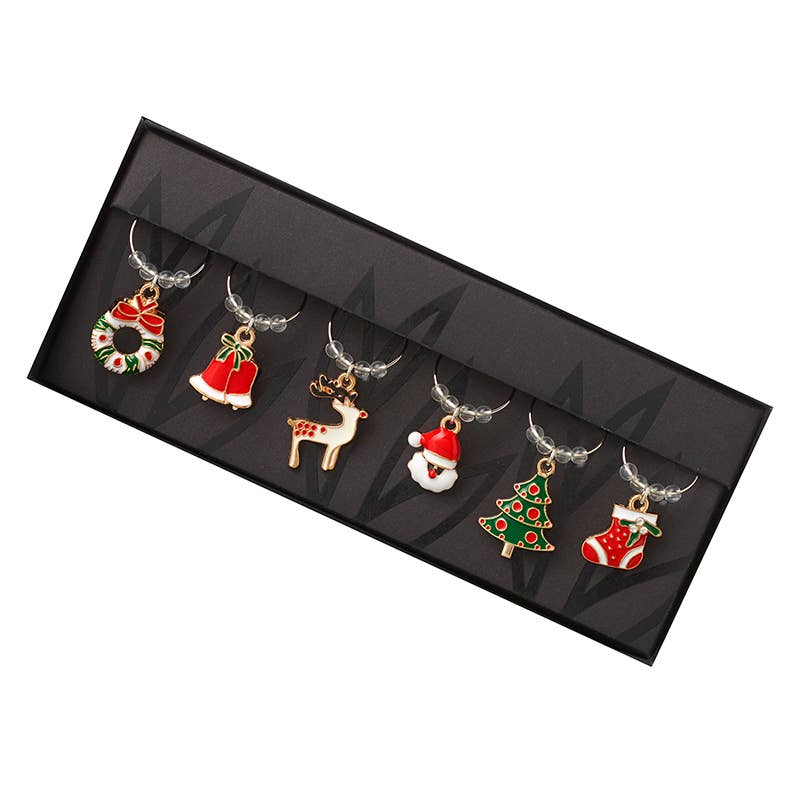 Christmas -XMAS WINE CHARM SET (trT)