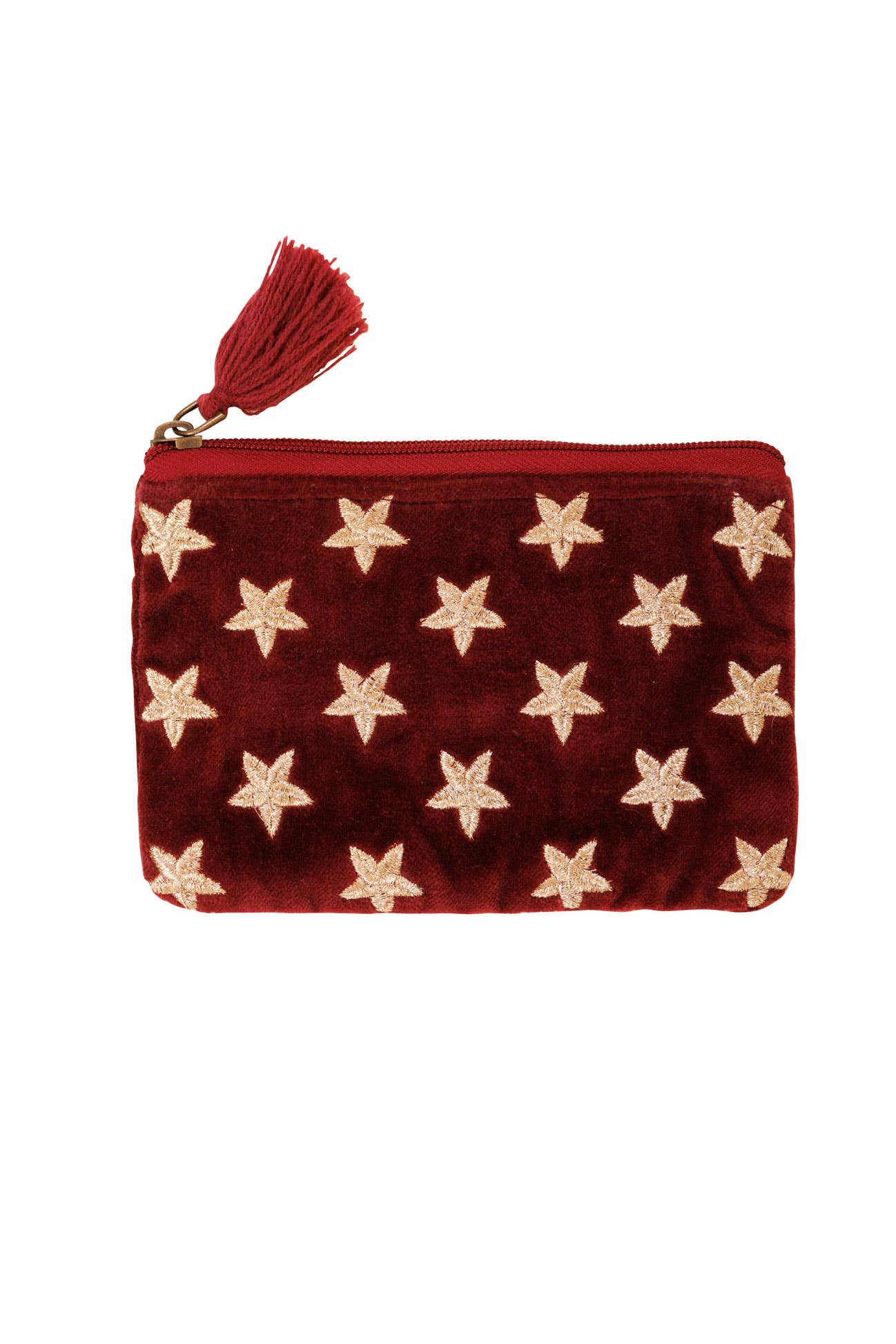 Velvet Star Pouch Burgundy/Gold