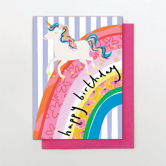 Birthday Unicorn and Rainbow