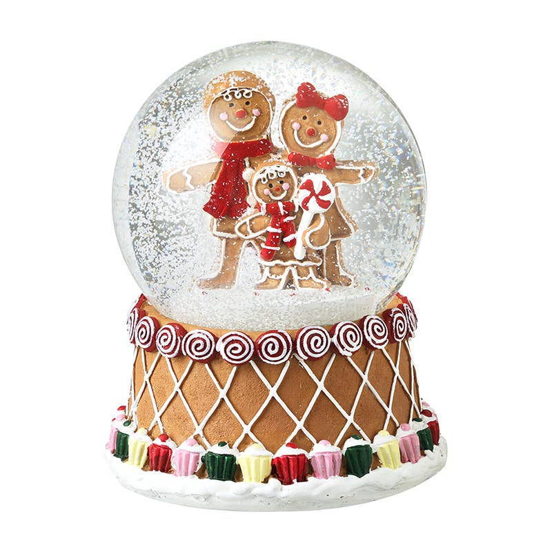 MUSICAL GINGERBREAD FAMILY SNOWGLOBE
