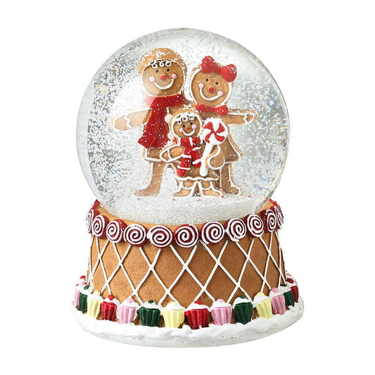 MUSICAL GINGERBREAD FAMILY SNOWGLOBE