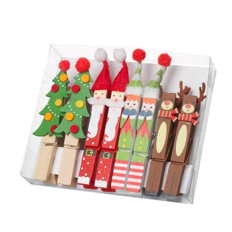 Christmas  -WOODEN DECORATIVE PEG SET (sT)