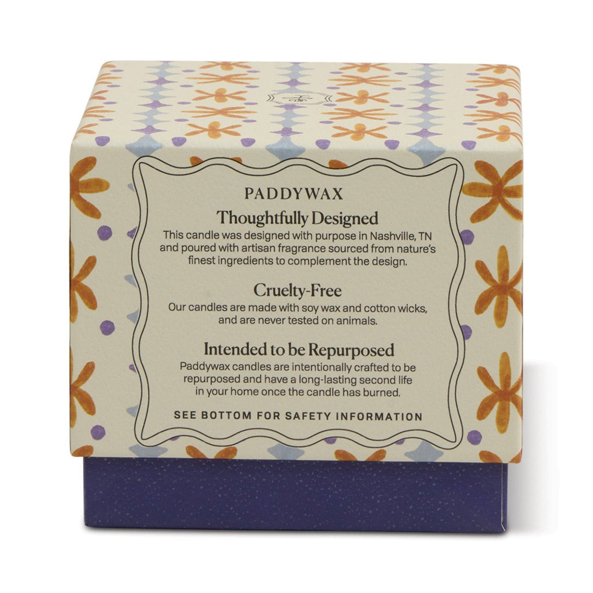 Tulip 5.5oz/155g Orange and Blue Glass Candle - Garden & Grove