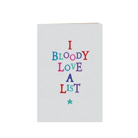 East of India Word Notebook - I Bloody Love a List