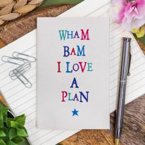 East of India Word Notebook - Wham Bam I love a plan