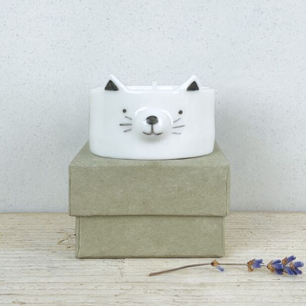 East of India Tea Light Holder - Cat