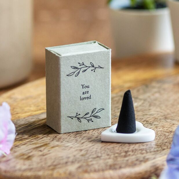 East of India Matchbox Incense Cone Set - You are Loved