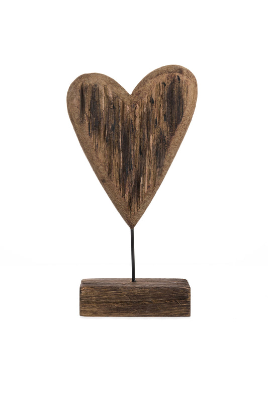 Large Heart Driftwood Block
