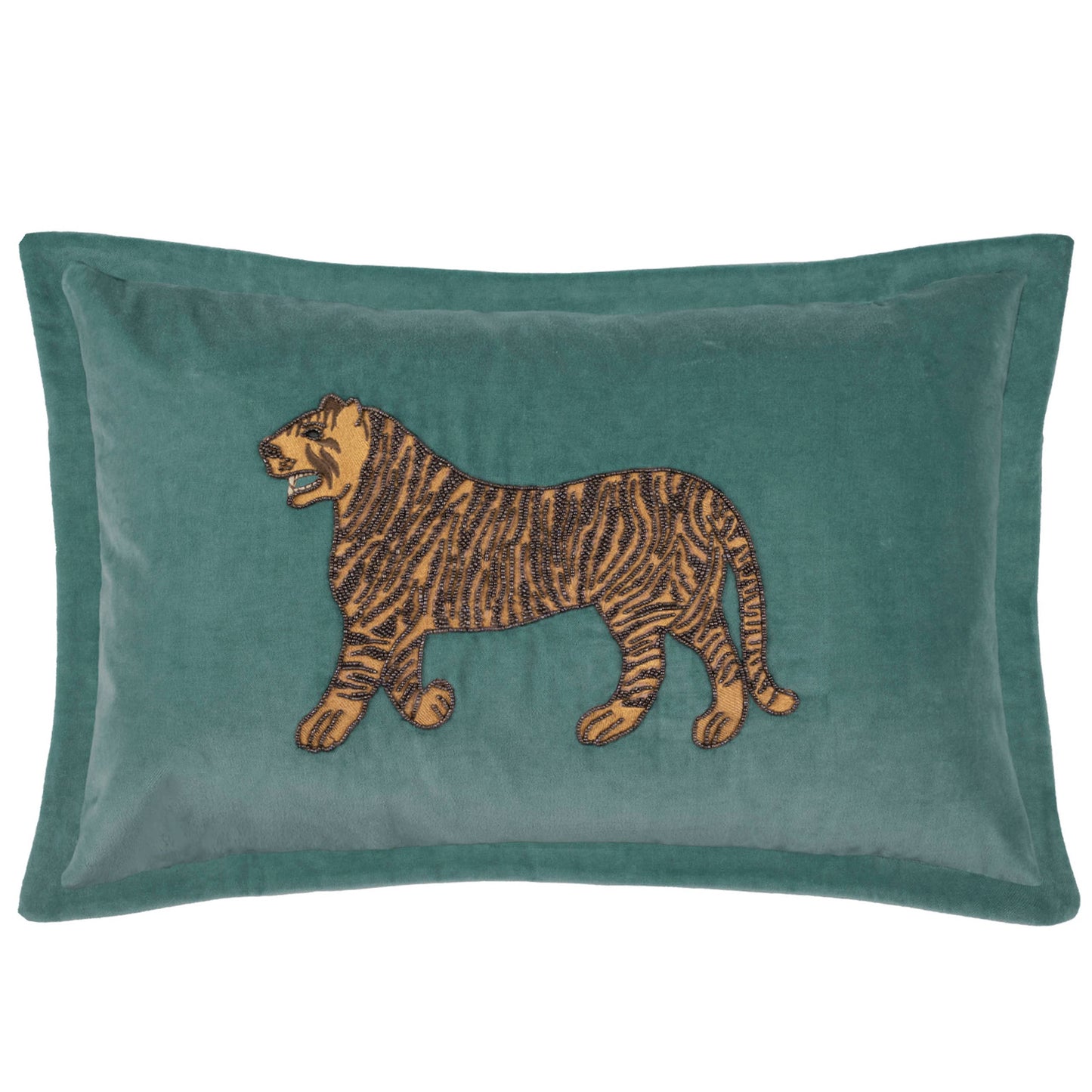 Durga Embroidered Cushion Teal