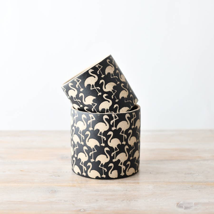 Stoneware Flamingo Planter, 14cm
