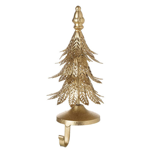 Christmas -GOLD METAL TREE STOCKING HANGER