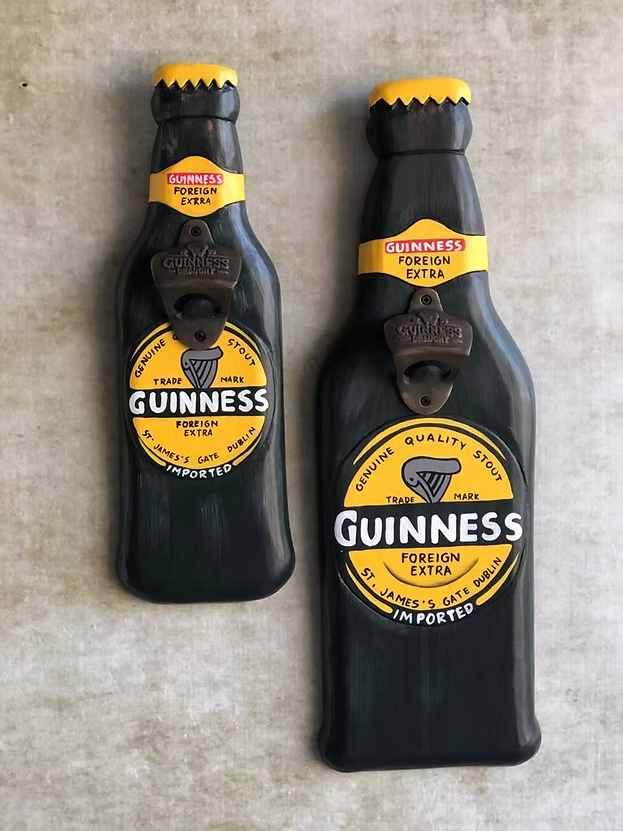 Painted wooden bottle opener plaque