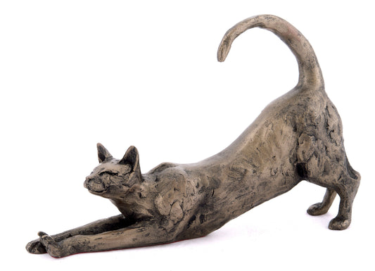 James Stretching Cat Frith Bronze Sculpture by Paul Jenkins