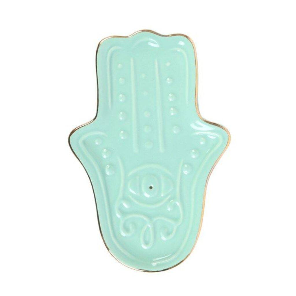 White Hamsa Hand Incense Stick Holder