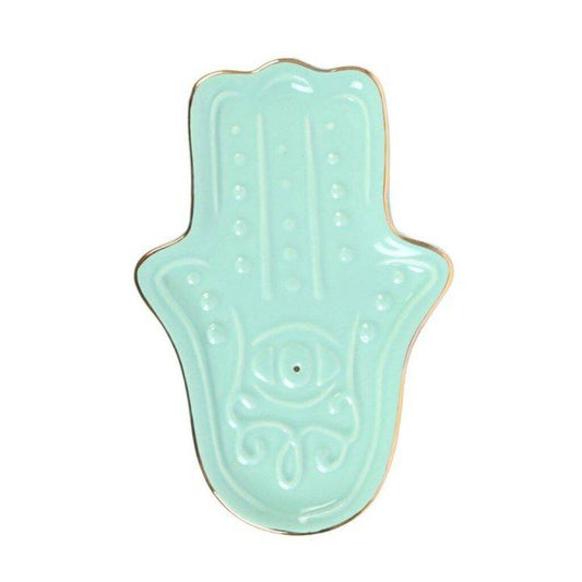 White Hamsa Hand Incense Stick Holder