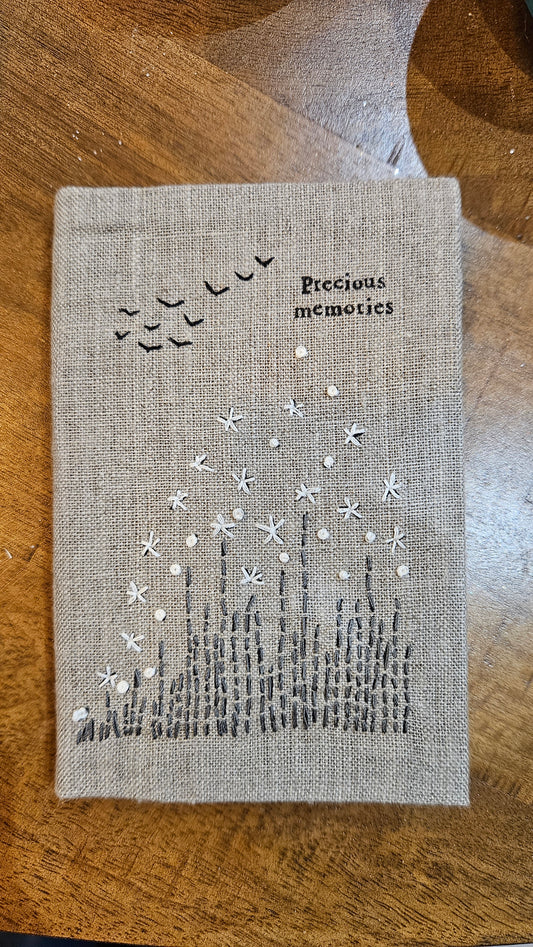 Small linen notebook - Precious memories