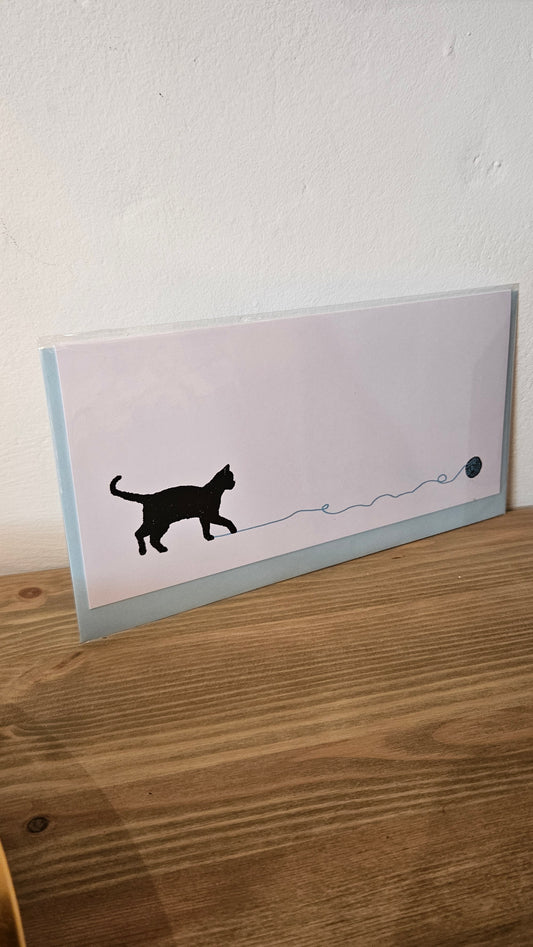 Cat 'Go Fetch...' greeting card