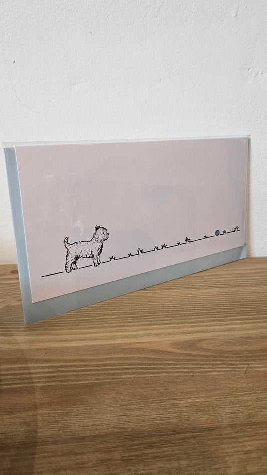 Terrier 'Go Fetch...' greeting card