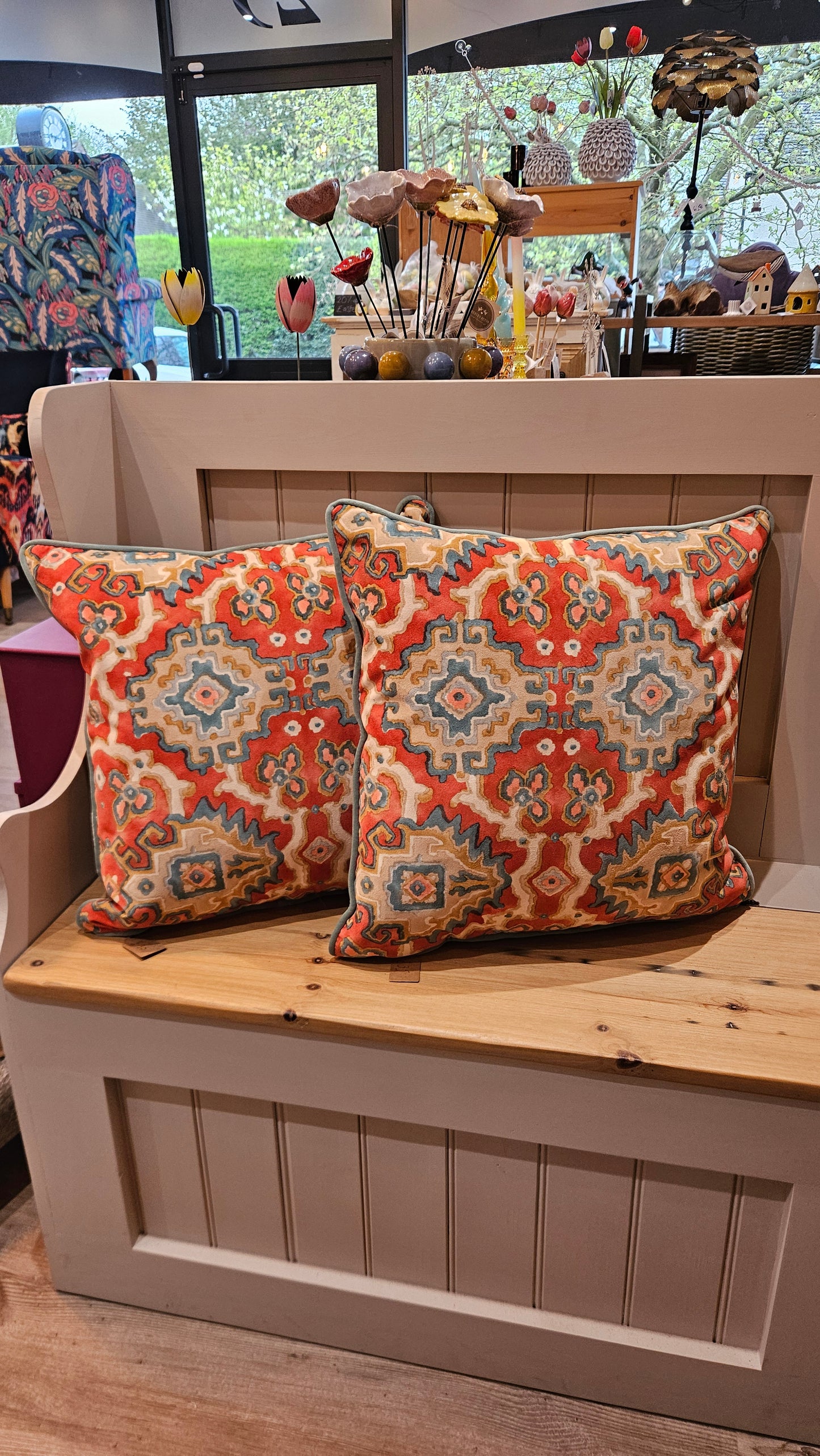 Linwood Kami “Chilli” fabric Scatter Cushions