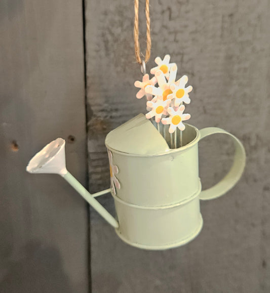 Daisy Watering Can Hanging